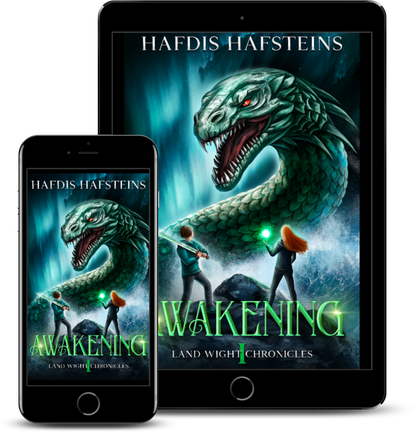 iPad and iPhone image of the YA Mythological Fantasy "Awakening" by Hafdis Hafsteins